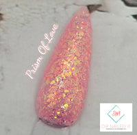 Pink mylar flake dip powder