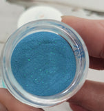 Sheer blue shimmer dip powder