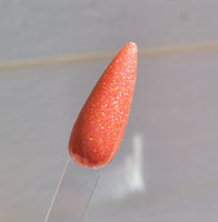 coral reflective glitter dip powder