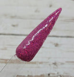 magenta glitter dip powder