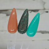 bronzed glitter mint trio