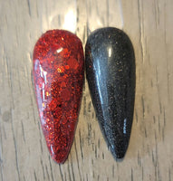 red chunky glitter black reflective glitter