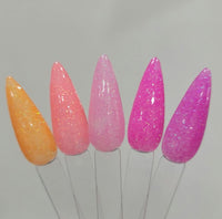 neon rainbow pink tonal glitter collection